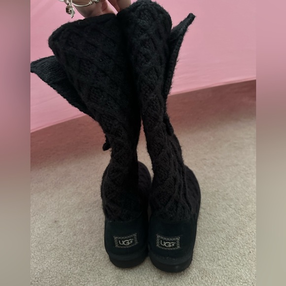 UGG black lattice cardy knit boot - Picture 3 of 4